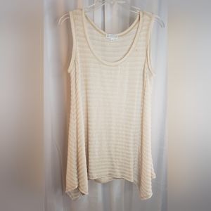 Joseph A., women's flowy top, size Medium, light tan to cream color.